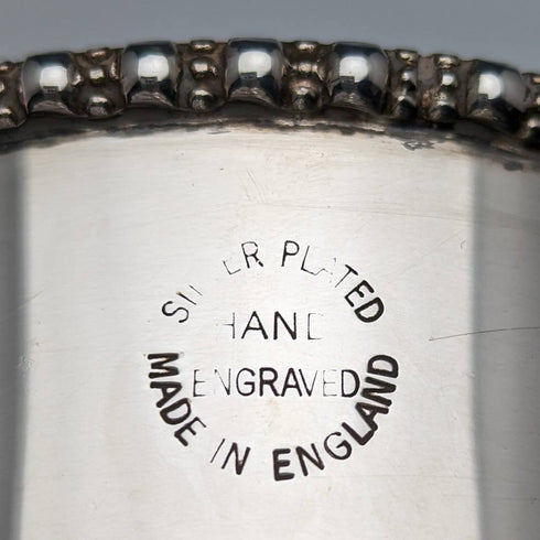 British vintage silver plate sugar bowl coal container design